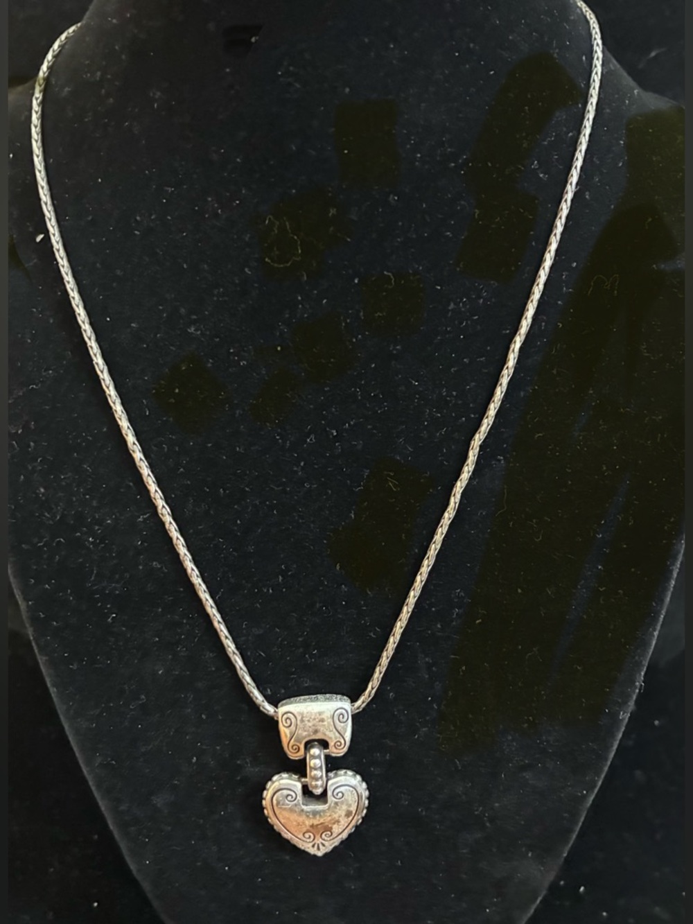 Vintage Brighton SilverTone  Chain
Necklace Heart Pendant - Picture 3 of 10